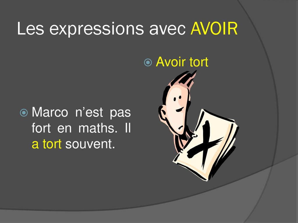 Les Expressions Idiomatiques Avec Avoir Et Tre Ppt T L Charger